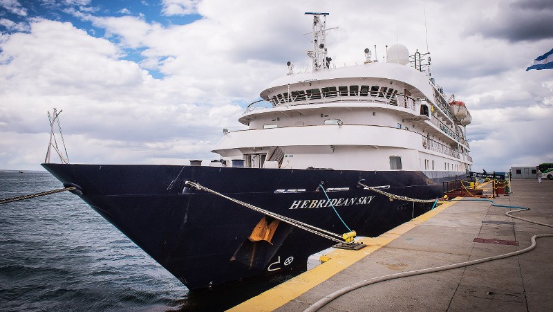 ship at port in Ushuaia, Argentina